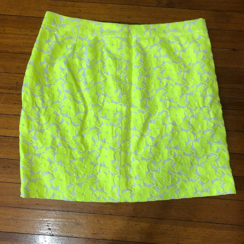 J Crew Neon Floral Skirt